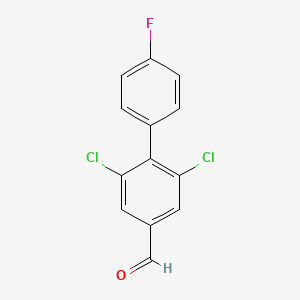 molecular formula C13H7Cl2FO B1407732 2,6-Dichloro-4'-fluoro-[1,1'-biphenyl]-4-carbaldehyde CAS No. 1350760-15-4