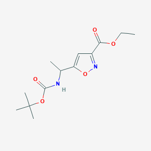 molecular formula C13H20N2O5 B14077327 ethyl 5-[(1R)-1-{[(tert-butoxy)carbonyl]amino}ethyl]-1,2-oxazole-3-carboxylate 