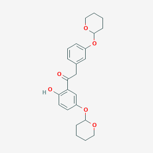 molecular formula C24H28O6 B1407733 1-(2-hydroxy-5-((tetrahydro-2H-pyran-2-yl)oxy)phenyl)-2-(3-((tetrahydro-2H-pyran-2-yl)oxy)phenyl)ethanone CAS No. 1352306-11-6