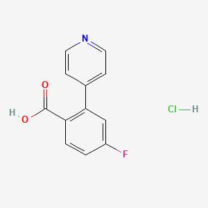 molecular formula C12H9ClFNO2 B1407735 4-Fluoro-2-(pyridin-4-yl)benzoic acid hydrochloride CAS No. 1429505-76-9