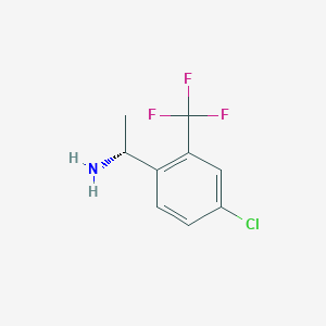 molecular formula C9H9ClF3N B1407737 (1R)-1-[4-chloro-2-(trifluoromethyl)phenyl]ethanamine CAS No. 1389354-24-8