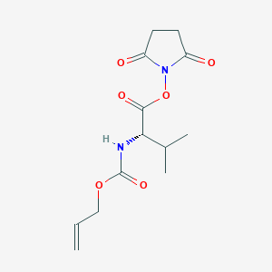 molecular formula C13H18N2O6 B1407761 L-缬氨，N-[(2-丙烯-1-氧基)羰基]-, 2,5-二氧代-1-吡咯烷基酯 CAS No. 1343476-61-8