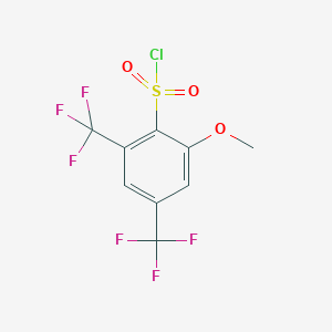molecular formula C9H5ClF6O3S B1407765 2-Methoxy-4,6-bis(trifluoromethyl)benzenesulfonyl chloride CAS No. 1706439-13-5