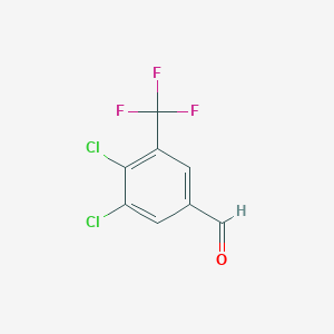 molecular formula C8H3Cl2F3O B1407770 3,4-Dichloro-5-(trifluoromethyl)benzaldehyde CAS No. 1686130-35-7