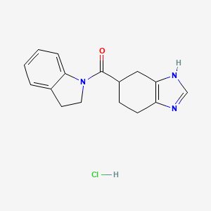 molecular formula C16H18ClN3O B14077718 Indolin-1-yl(4,5,6,7-tetrahydro-1H-benzo[d]imidazol-6-yl)methanone hydrochloride 
