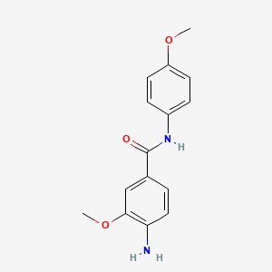 molecular formula C15H16N2O3 B14077751 4-amino-3-methoxy-N-(4-methoxyphenyl)benzamide 