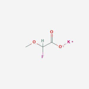 molecular formula C3H4FKO3 B1407776 Potassium 2-fluoro-2-methoxyacetate CAS No. 1803593-09-0