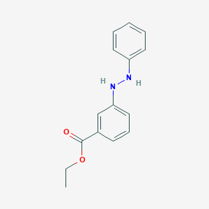 molecular formula C15H16N2O2 B14077897 Benzoic acid, 3-(2-phenylhydrazino)-, ethyl ester CAS No. 102536-01-6