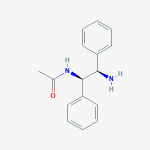 molecular formula C16H18N2O B14077925 N-[(1R,2R)-2-Amino-1,2-diphenylethyl]acetamide 