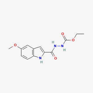 molecular formula C13H15N3O4 B1407794 2-[(5-甲氧基-1H-吲哚-2-基)羰基]肼-2-甲酸乙酯 CAS No. 1706435-77-9