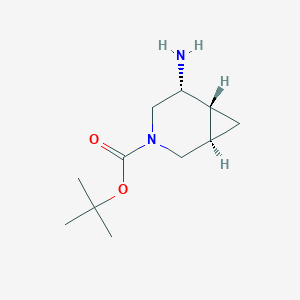molecular formula C11H20N2O2 B14078034 tert-butyl (1R,5R,6R)-5-amino-3-azabicyclo[4.1.0]heptane-3-carboxylate 