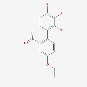 molecular formula C15H11F3O2 B1407811 4-Ethoxy-2',3',4'-trifluoro-[1,1'-biphenyl]-2-carbaldehyde CAS No. 1254733-85-1