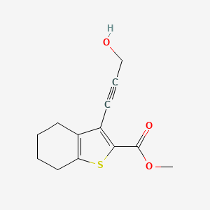 molecular formula C13H14O3S B1407816 Methyl 3-(3-hydroxyprop-1-yn-1-yl)-4,5,6,7-tetrahydrobenzo[b]thiophene-2-carboxylate CAS No. 1428794-87-9