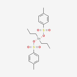 molecular formula C20H28O6S2Sn B14078198 Bis[(4-methylbenzene-1-sulfonyl)oxy](dipropyl)stannane CAS No. 101002-36-2