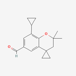 molecular formula C17H20O2 B1407823 8-Cyclopropyl-2,2-dimethylspiro[chroman-4,1'-cyclopropane]-6-carbaldehyde CAS No. 1350761-63-5