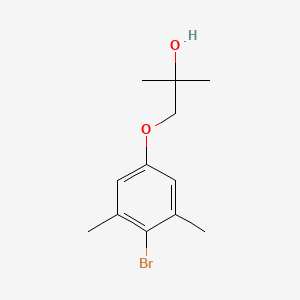 molecular formula C12H17BrO2 B1407843 1-(4-Bromo-3,5-dimethylphenoxy)-2-methylpropan-2-ol CAS No. 1458652-75-9