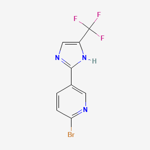 molecular formula C9H5BrF3N3 B1407844 Pyridine, 2-bromo-5-[5-(trifluoromethyl)-1H-imidazol-2-yl]- CAS No. 1383001-87-3