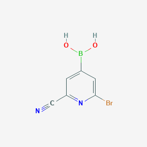 molecular formula C6H4BBrN2O2 B14078444 (2-Bromo-6-cyanopyridin-4-YL)boronic acid 
