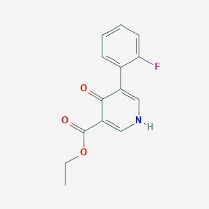 molecular formula C14H12FNO3 B1407846 Ethyl 5-(2-fluorophenyl)-4-oxo-1,4-dihydropyridine-3-carboxylate CAS No. 1449301-78-3