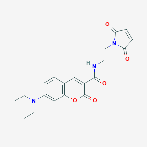 molecular formula C20H21N3O5 B140785 7-Diethylamino-3-[N-(2-maleimidoethyl)carbamoyl]coumarin CAS No. 156571-46-9