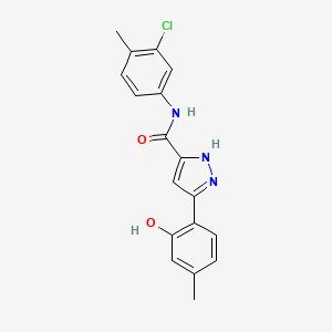 molecular formula C18H16ClN3O2 B14078501 N-(3-chloro-4-methylphenyl)-5-(2-hydroxy-4-methylphenyl)-1H-pyrazole-3-carboxamide 