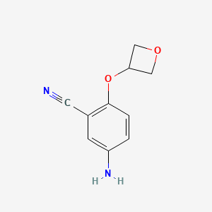 molecular formula C10H10N2O2 B1407851 5-Amino-2-(oxetan-3-yloxy)benzonitrile CAS No. 1467037-02-0