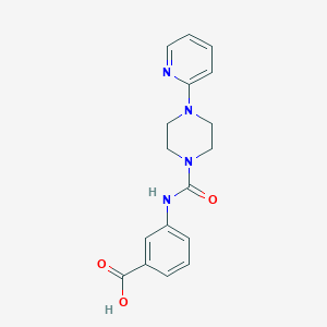 molecular formula C17H18N4O3 B1407858 3-{[(4-Pyridin-2-ylpiperazin-1-yl)carbonyl]amino}benzoic acid CAS No. 1429902-85-1