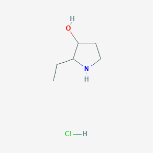 molecular formula C6H14ClNO B1407860 2-Ethyl-3-pyrrolidinol hydrochloride CAS No. 1955520-34-9