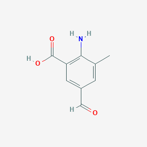 molecular formula C9H9NO3 B1407862 2-Amino-5-formyl-3-methylbenzoic acid CAS No. 1423030-59-4