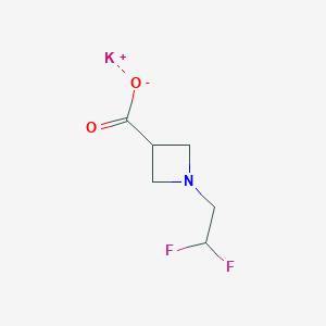 molecular formula C6H8F2KNO2 B1407864 Potassium 1-(2,2-difluoroethyl)azetidine-3-carboxylate CAS No. 1795277-21-2