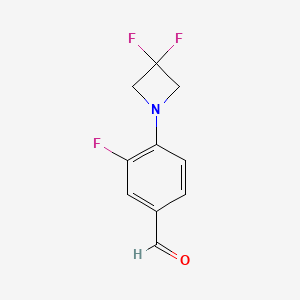 molecular formula C10H8F3NO B1407891 4-(3,3-Difluoroazetidin-1-yl)-3-fluorobenzaldehyde CAS No. 1779130-73-2