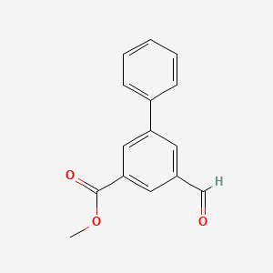 molecular formula C15H12O3 B1407895 5-Formyl-biphenyl-3-carboxylic acid methyl ester CAS No. 1358966-22-9