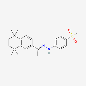 molecular formula C23H30N2O2S B14078983 1-[4-(Methanesulfonyl)phenyl]-2-[1-(5,5,8,8-tetramethyl-5,6,7,8-tetrahydronaphthalen-2-yl)ethylidene]hydrazine 