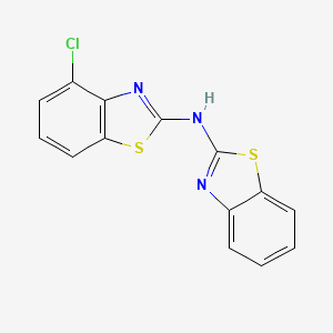 molecular formula C14H8ClN3S2 B14079070 2-Benzothiazolamine, N-2-benzothiazolyl-4-chloro- CAS No. 111931-61-4