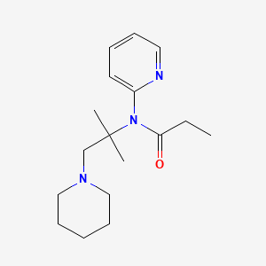 molecular formula C17H27N3O B14079123 Propionamide, N-(1,1-dimethyl-2-piperidinoethyl)-N-2-pyridyl-, (E)- CAS No. 102129-05-5