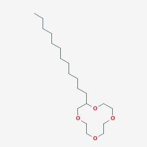 molecular formula C20H40O4 B14079199 2-Dodecyl-1,4,7,10-tetraoxacyclododecane CAS No. 102725-12-2