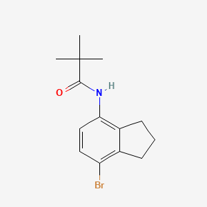 molecular formula C14H18BrNO B14079200 N-(7-Bromo-2,3-dihydro-1H-inden-4-yl)pivalamide 