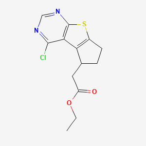 Ethyl 2-(4-chloro-6,7-dihydro-5H-cyclopenta[4,5]thieno[2,3-d]pyrimidin-5-yl)acetate