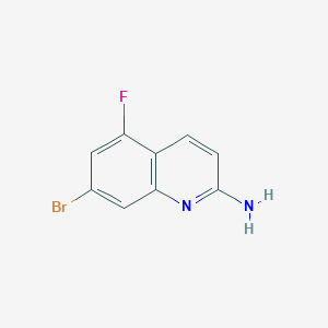 molecular formula C9H6BrFN2 B14079363 7-Bromo-5-fluoroquinolin-2-amine 
