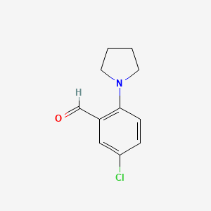 molecular formula C11H12ClNO B1407941 5-Chloro-2-(pyrrolidin-1-yl)benzaldehyde CAS No. 1446818-73-0