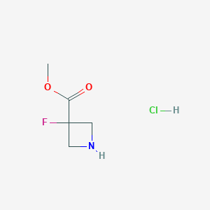 molecular formula C5H9ClFNO2 B1407953 Methyl 3-fluoroazetidine-3-carboxylate hydrochloride CAS No. 1421920-61-7