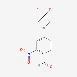 molecular formula C10H8F2N2O3 B1407957 4-(3,3-Difluoroazetidin-1-yl)-2-nitrobenzaldehyde CAS No. 1779120-03-4