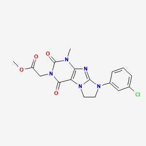 molecular formula C17H16ClN5O4 B14079723 methyl [8-(3-chlorophenyl)-1-methyl-2,4-dioxo-1,2,4,6,7,8-hexahydro-3H-imidazo[2,1-f]purin-3-yl]acetate 