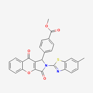 molecular formula C27H18N2O5S B14079886 Methyl 4-[2-(6-methyl-1,3-benzothiazol-2-yl)-3,9-dioxo-1,2,3,9-tetrahydrochromeno[2,3-c]pyrrol-1-yl]benzoate 