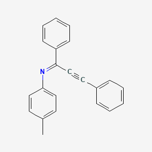 molecular formula C22H17N B14080115 Benzenamine, N-(1,3-diphenyl-2-propynylidene)-4-methyl- CAS No. 102222-53-7