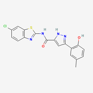 molecular formula C18H13ClN4O2S B14080142 N-(6-chloro-1,3-benzothiazol-2-yl)-3-(2-hydroxy-5-methylphenyl)-1H-pyrazole-5-carboxamide 