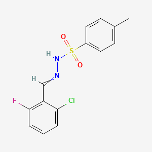 molecular formula C14H12ClFN2O2S B14080249 N-[(2-chloro-6-fluorophenyl)methylideneamino]-4-methylbenzenesulfonamide 