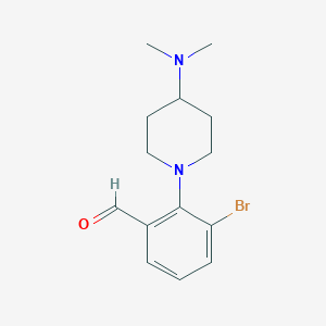 molecular formula C14H19BrN2O B1408025 3-Bromo-2-(4-(dimethylamino)piperidin-1-yl)benzaldehyde CAS No. 1707604-68-9