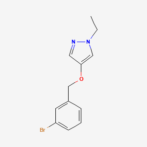 molecular formula C12H13BrN2O B1408031 4-(3-Bromobenzyloxy)-1-ethyl-1H-pyrazole CAS No. 1770047-01-2
