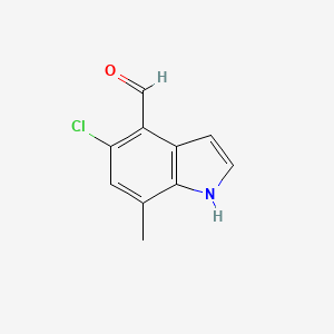 molecular formula C10H8ClNO B14080370 5-chloro-7-methyl-1H-indole-4-carbaldehyde 